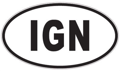 IGN - 3 Letter Initials Oval Magnet