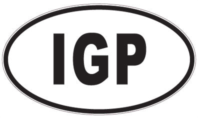 IGP - 3 Letter Initials Oval Sticker