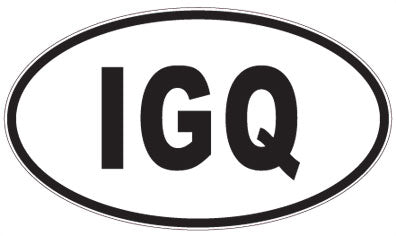 IGQ - 3 Letter Initials Oval Sticker