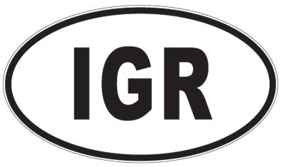IGR - 3 Letter Initials Oval Magnet