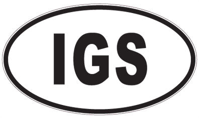 IGS - 3 Letter Initials Oval Sticker