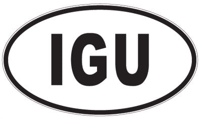 IGU - 3 Letter Initials Oval Sticker