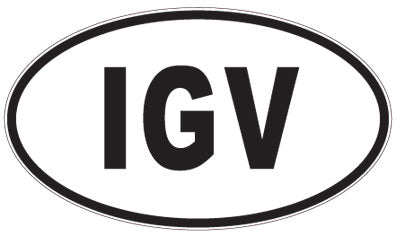 IGV - 3 Letter Initials Oval Sticker
