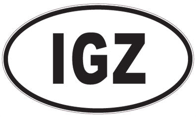IGZ - 3 Letter Initials Oval Magnet