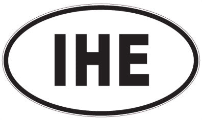 IHE - 3 Letter Initials Oval Sticker