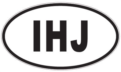 IHJ - 3 Letter Initials Oval Magnet