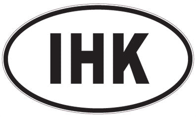 IHK - 3 Letter Initials Oval Sticker