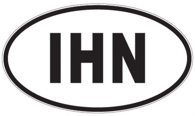 IHN - 3 Letter Initials Oval Magnet