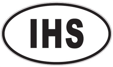 IHS - 3 Letter Initials Oval Magnet