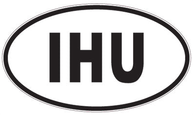 IHU - 3 Letter Initials Oval Magnet