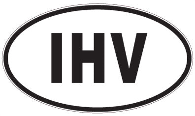 IHV - 3 Letter Initials Oval Sticker