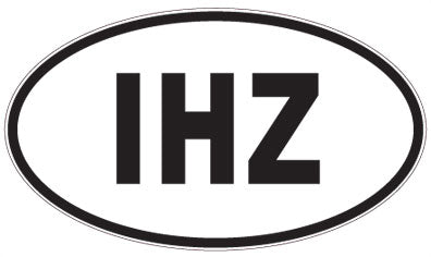 IHZ - 3 Letter Initials Oval Magnet