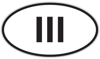III - 3 Letter Initials Oval Magnet