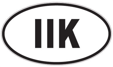 IIK - 3 Letter Initials Oval Sticker