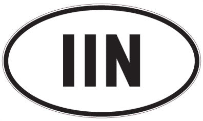 IIN - 3 Letter Initials Oval Magnet