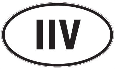 IIV - 3 Letter Initials Oval Sticker