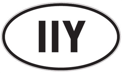 IIY - 3 Letter Initials Oval Magnet