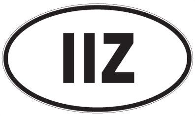 IIZ - 3 Letter Initials Oval Sticker