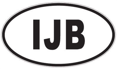 IJB - 3 Letter Initials Oval Sticker