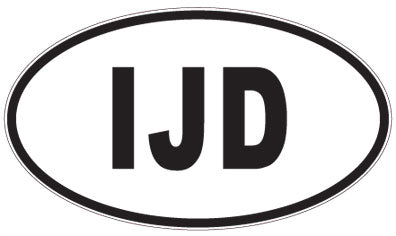 IJD - 3 Letter Initials Oval Magnet