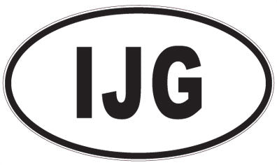 IJG - 3 Letter Initials Oval Magnet