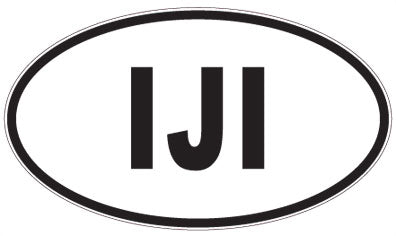 IJI - 3 Letter Initials Oval Sticker