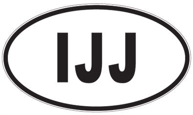 IJJ - 3 Letter Initials Oval Sticker