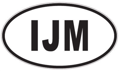 IJM - 3 Letter Initials Oval Sticker