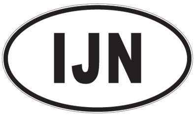 IJN - 3 Letter Initials Oval Sticker