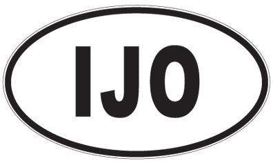 IJO - 3 Letter Initials Oval Sticker