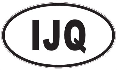 IJQ - 3 Letter Initials Oval Magnet