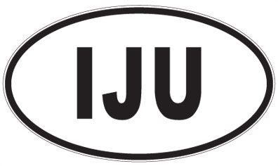 IJU - 3 Letter Initials Oval Magnet