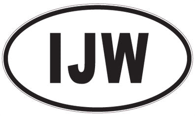 IJW - 3 Letter Initials Oval Sticker
