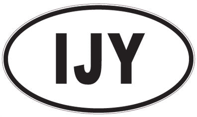 IJY - 3 Letter Initials Oval Sticker