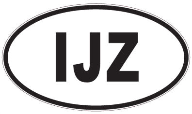 IJZ - 3 Letter Initials Oval Magnet