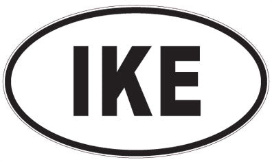 IKE - 3 Letter Initials Oval Sticker