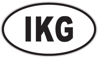 IKG - 3 Letter Initials Oval Magnet