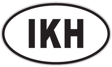 IKH - 3 Letter Initials Oval Sticker