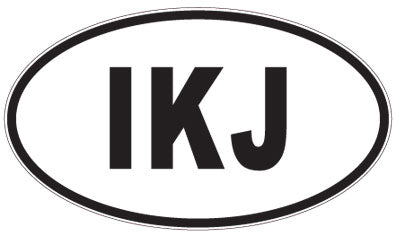 IKJ - 3 Letter Initials Oval Sticker