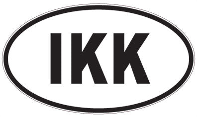 IKK - 3 Letter Initials Oval Sticker