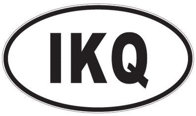 IKQ - 3 Letter Initials Oval Sticker