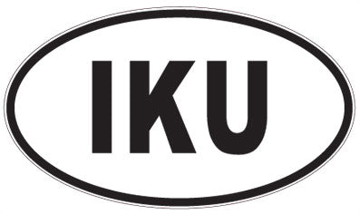IKU - 3 Letter Initials Oval Sticker
