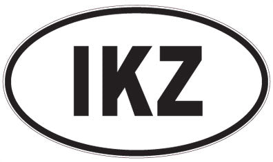IKZ - 3 Letter Initials Oval Sticker