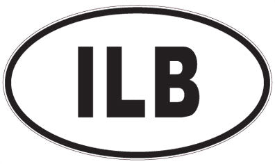 ILB - 3 Letter Initials Oval Sticker