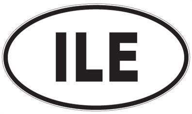 ILE - 3 Letter Initials Oval Magnet