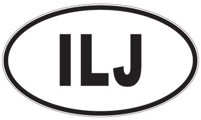 ILJ - 3 Letter Initials Oval Magnet