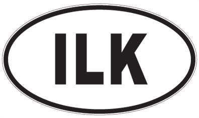 ILK - 3 Letter Initials Oval Magnet