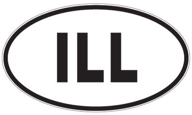 ILL - 3 Letter Initials Oval Magnet