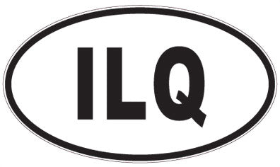 ILQ - 3 Letter Initials Oval Magnet