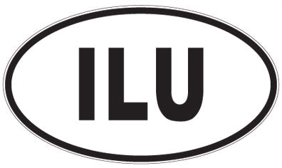 ILU - 3 Letter Initials Oval Sticker